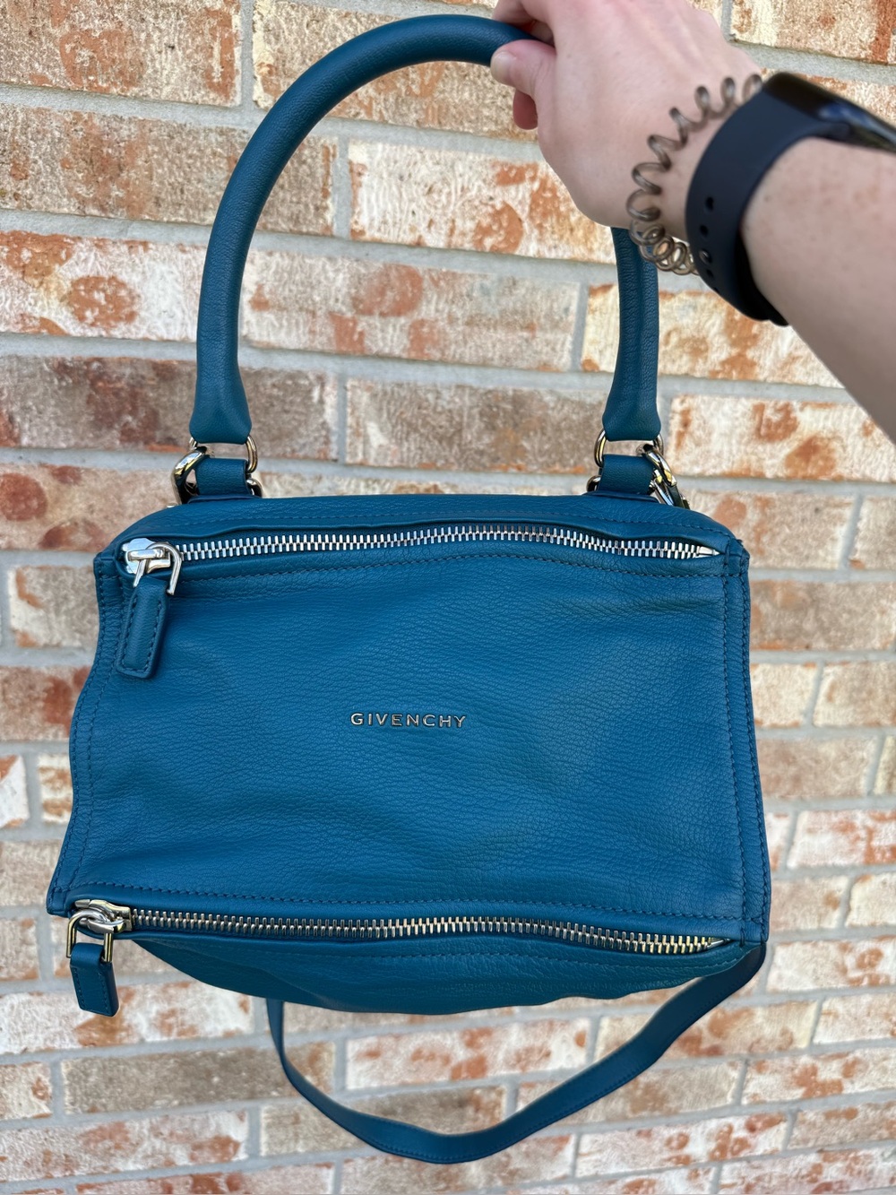Givenchy Small Pandora in Petrol Goatskin Leather
